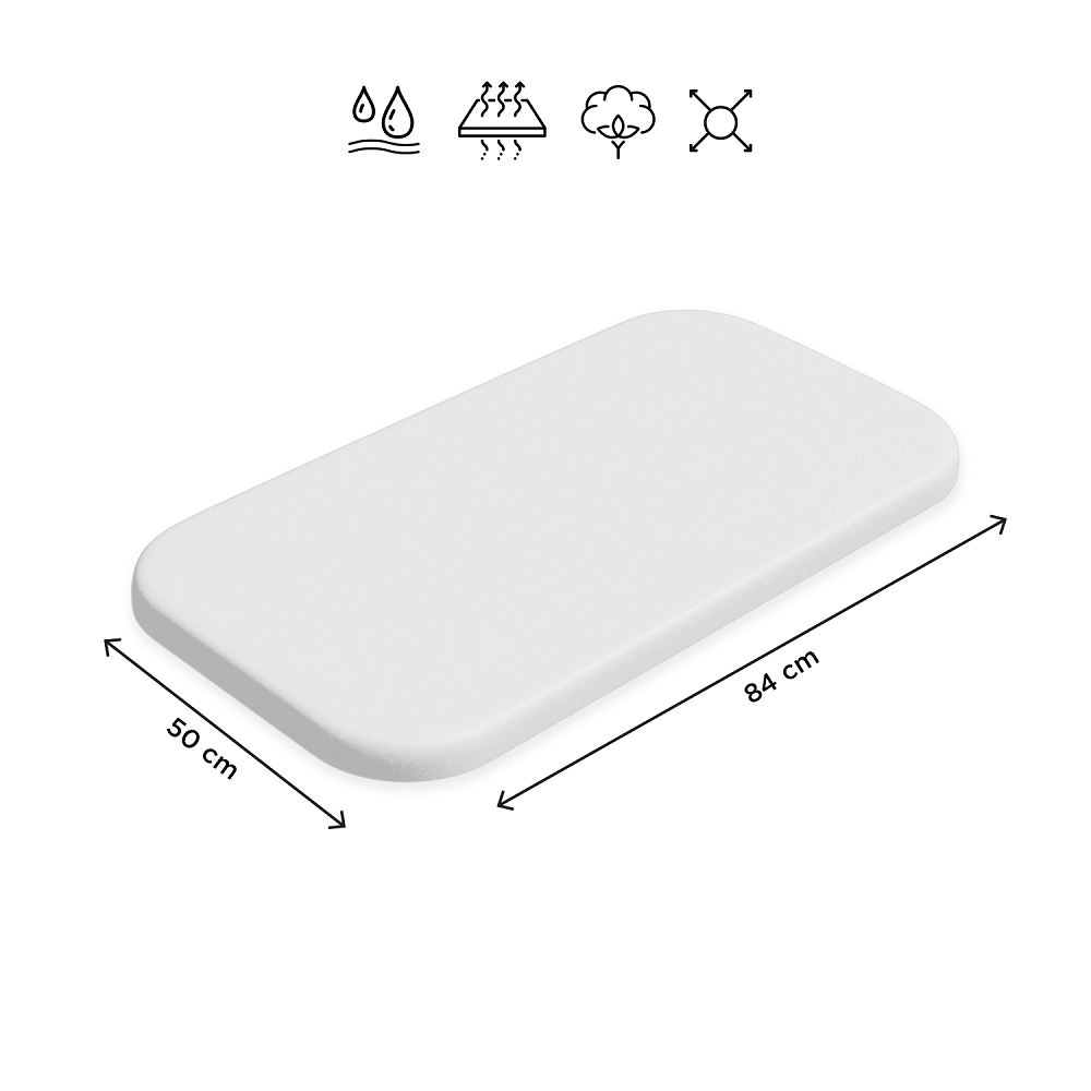 PETITE&amp;amp;amp;amp;amp;amp;amp;MARS Napínacia plachta nepremokavá do malej postieľky Soft Dream Mini 84 x 50 White