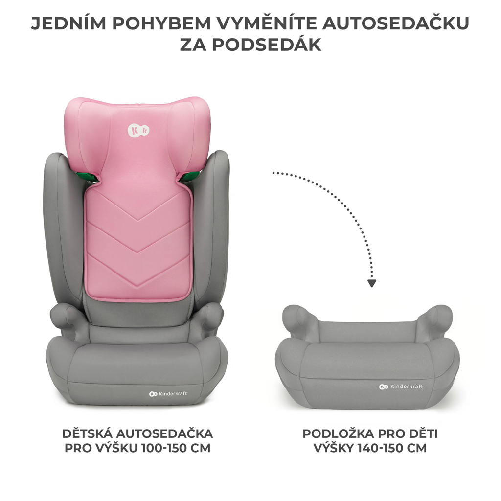 KINDERKRAFT Autósülés i-Spark i-Size 100-150 cm Pink
