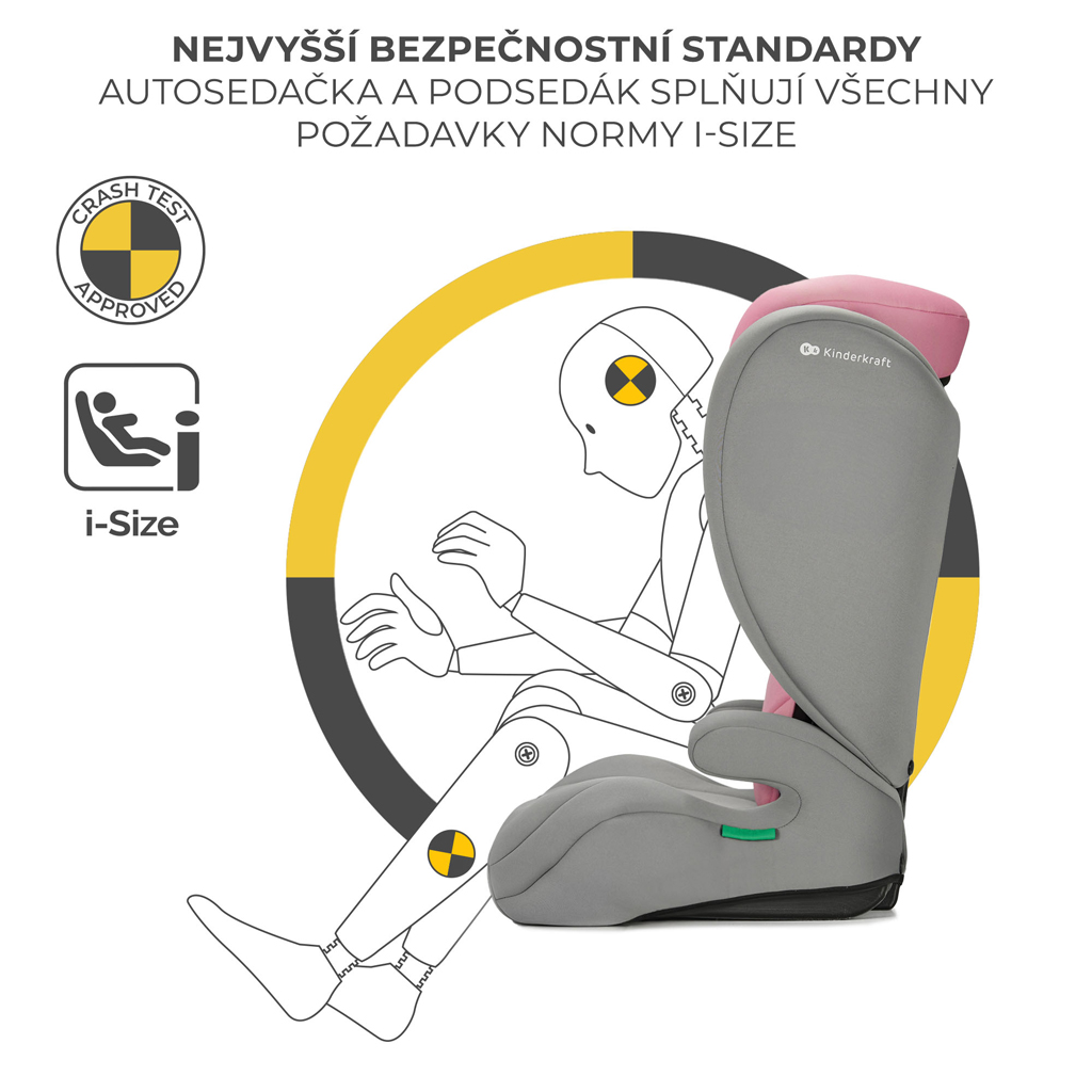 KINDERKRAFT Autósülés i-Spark i-Size 100-150 cm Pink