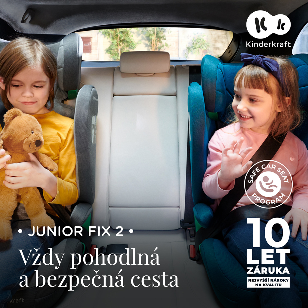 KINDERKRAFT Autósülés Junior Fix 2 100-150 cm Grafit Fekete
