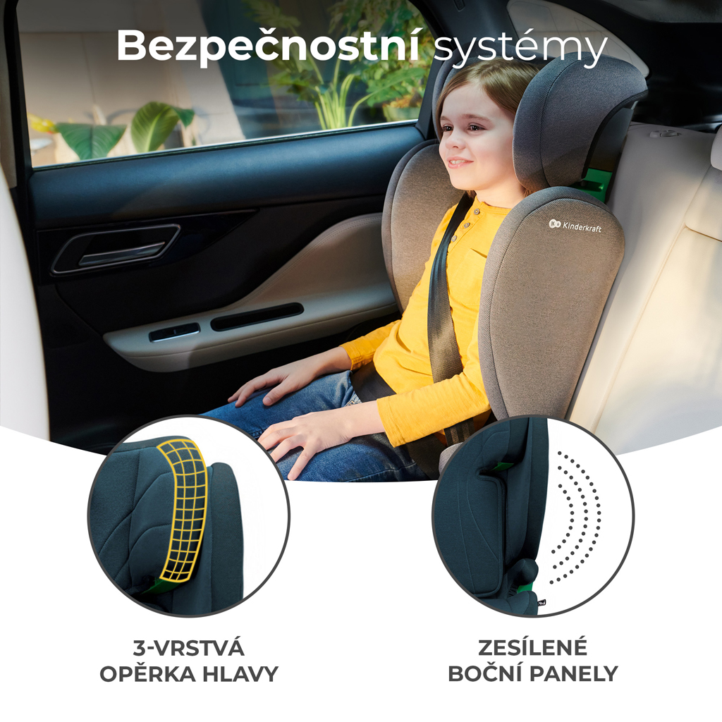 KINDERKRAFT Autósülés Junior Fix 2 100-150 cm Harbor Blue