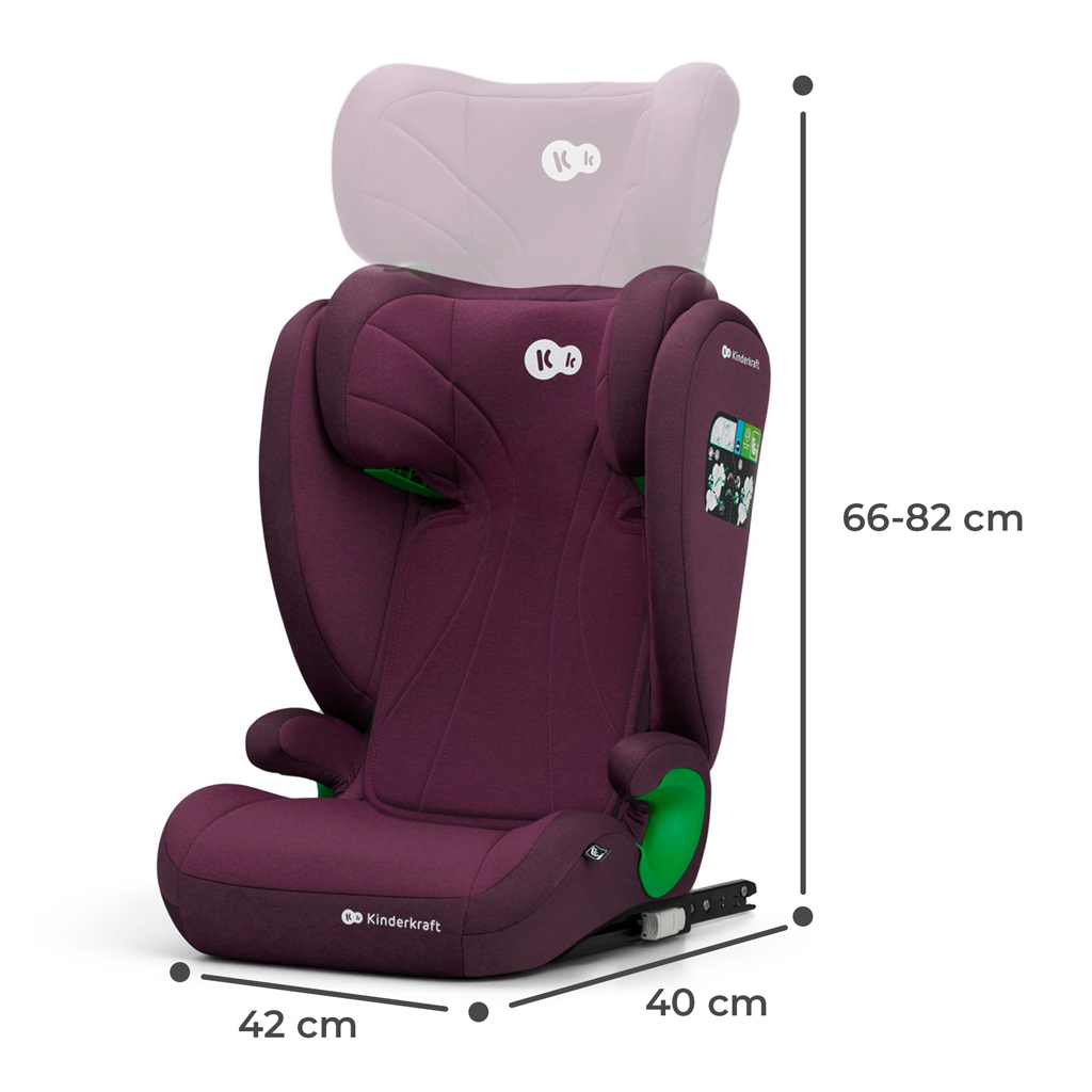 KINDERKRAFT Autósülés Junior Fix 2 100-150 cm Cherry Pearl