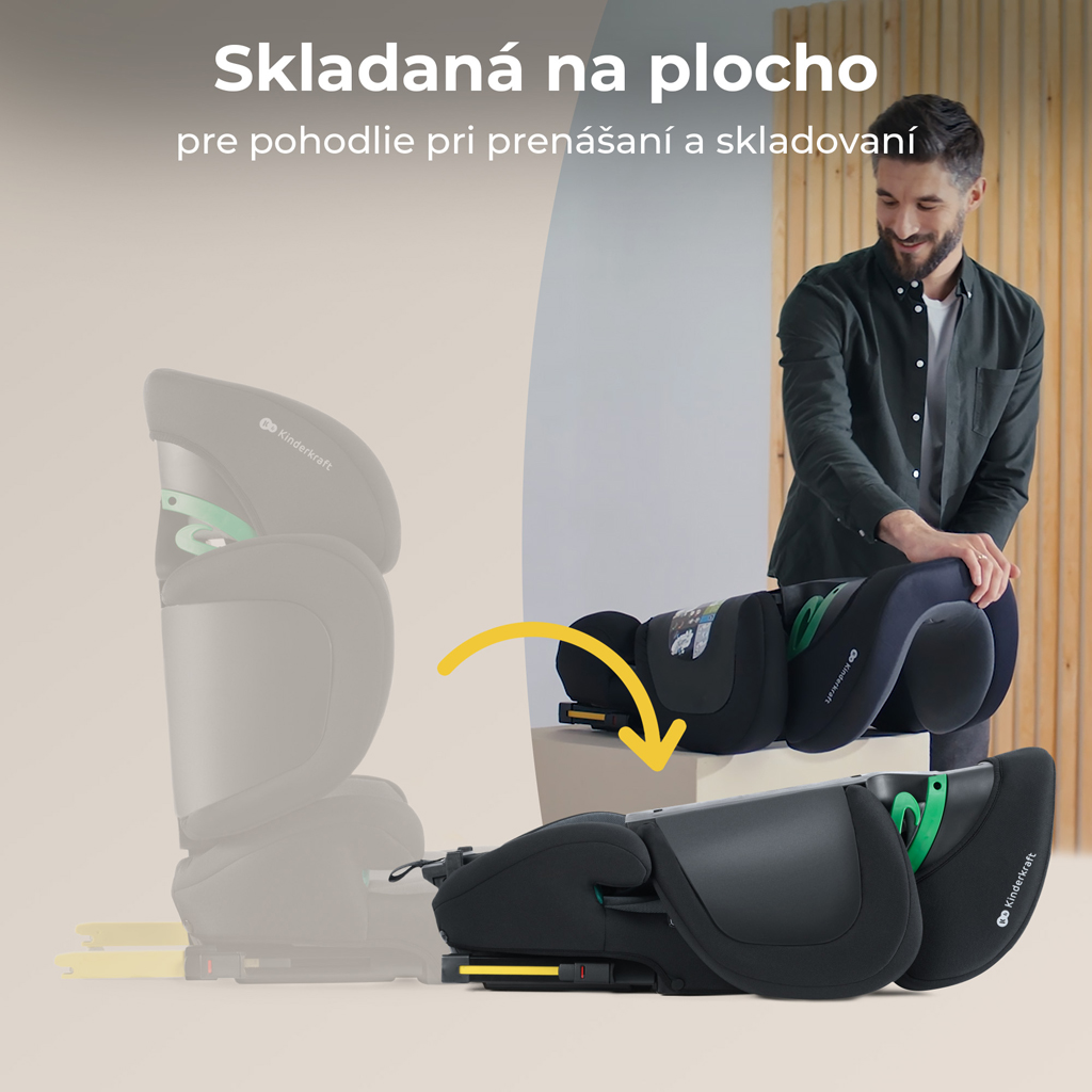 KINDERKRAFT SELECT Autósülés i-Size XPAND 2 i-Size 100-150 cm Graphite Black, Premium