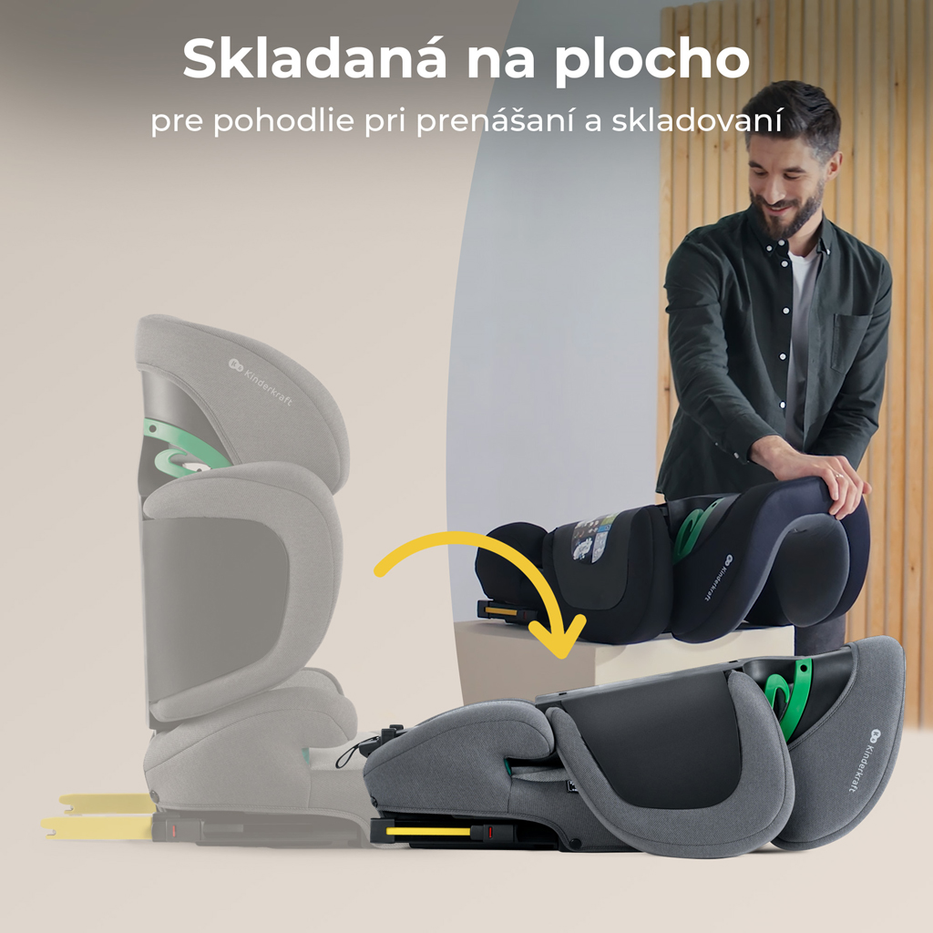 KINDERKRAFT SELECT Autósülés i-Size XPAND 2 i-Size 100-150 cm Rocket Grey, Premium