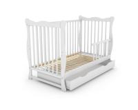 Júlia fehér kiságy 120cmx 60cm agyneműtartóval