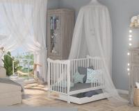 Júlia fehér kiságy 120cmx 60cm agyneműtartóval