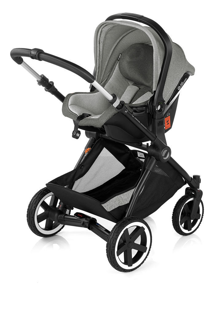 JANÉ Babakocsi kombinált Crosslight + mózeskosár Micro Pro + autósülés Koos i-size Dim Grey