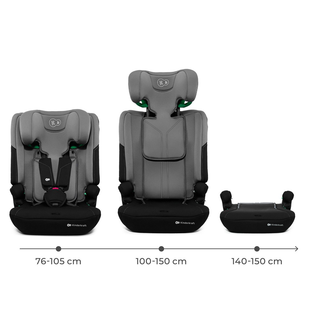 KINDERKRAFT Autósülés I-Comfy i-Size (76-150 cm) Sötétszürke