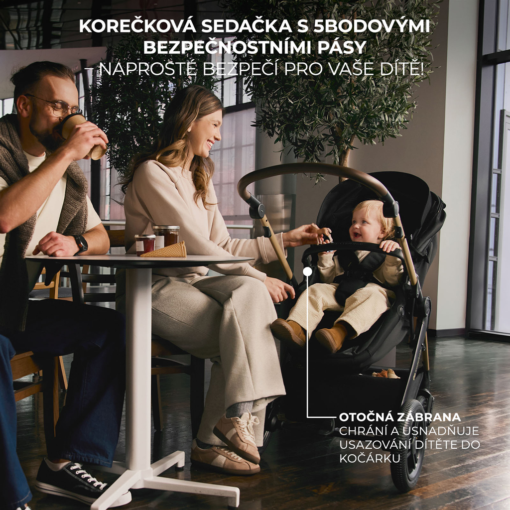KINDERKRAFT Kombinált babakocsi 3 az 1-ben Moov 2 XL Air Fekete