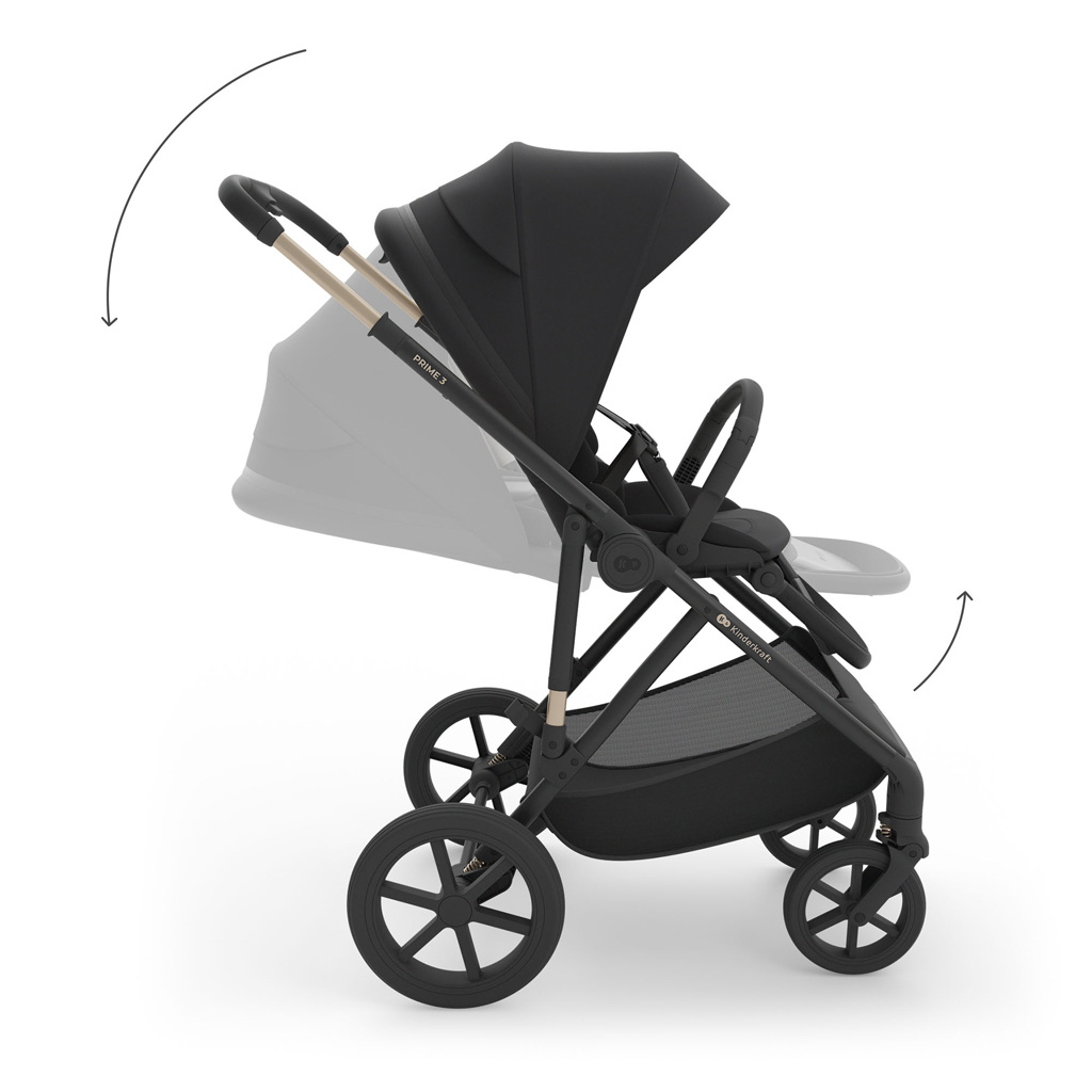 KINDERKRAFT Kombinált babakocsi 3 az 1-ben Prime 3 Venezian Black