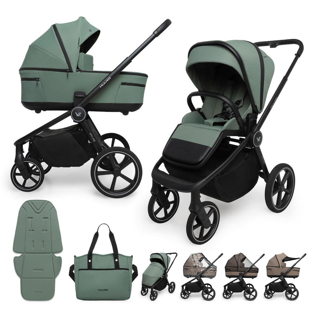 MUUVO Kombinált babakocsi Five 2 az 1-ben Pine Green