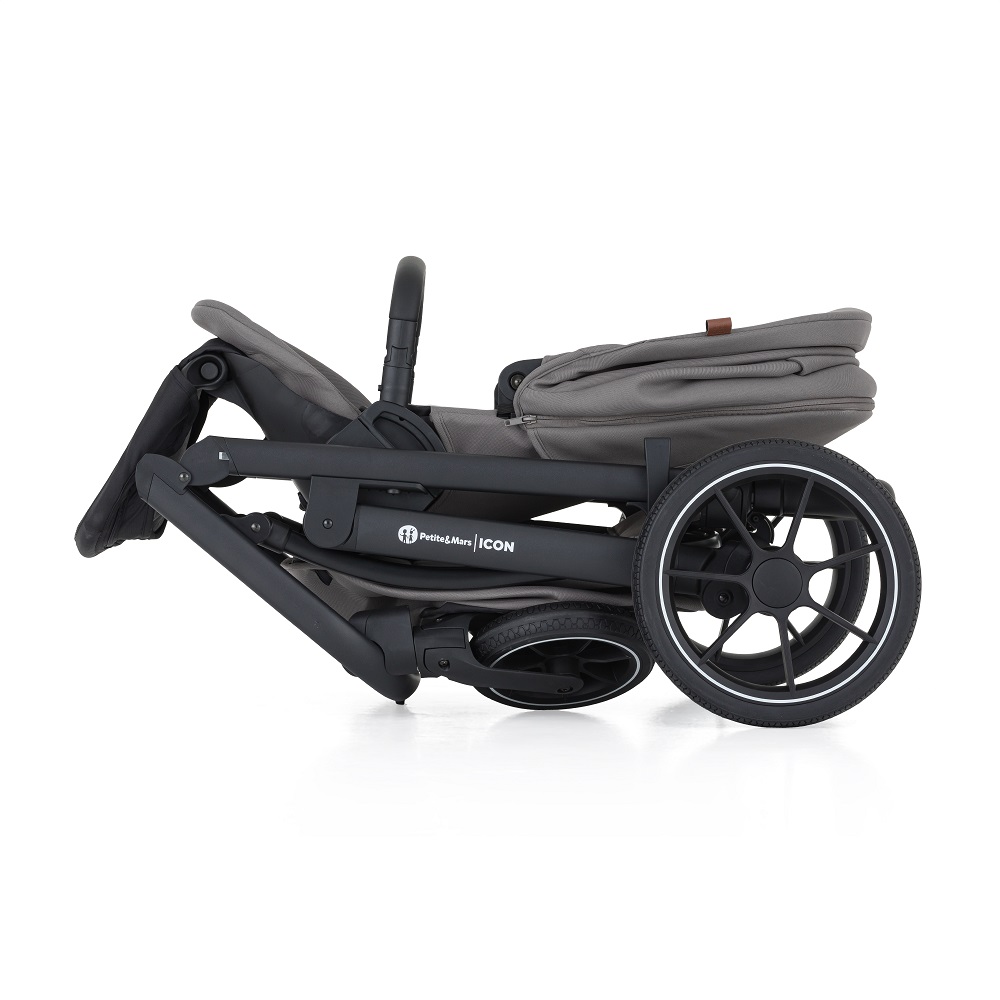 PETITE&amp;amp;amp;amp;amp;MARS Kombinált babakocsi ICON 2in1 Dove Grey XXL RWS + Core Pro i-Size Black Grey  + Bázis