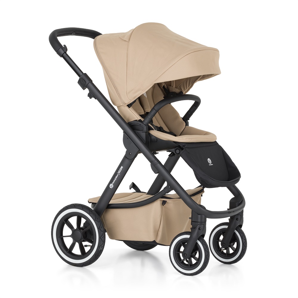 PETITE&amp;amp;amp;amp;amp;amp;amp;amp;amp;amp;amp;amp;amp;amp;amp;amp;amp;MARS Kombinált babakocsi ICON 2in1 Mocha Beige LITE AIR + Core Pro i-Size Black Grey + Bázis