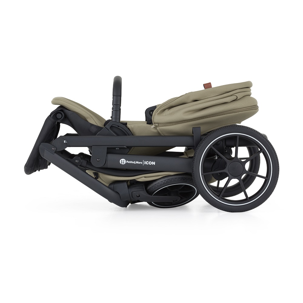 PETITE&amp;amp;amp;amp;amp;amp;amp;amp;amp;amp;amp;amp;amp;amp;amp;amp;amp;amp;amp;amp;MARS Kombinált babakocsi ICON 2in1 Mossy Green XXL RWS + Core Pro i-Size Black Grey  + Bázis