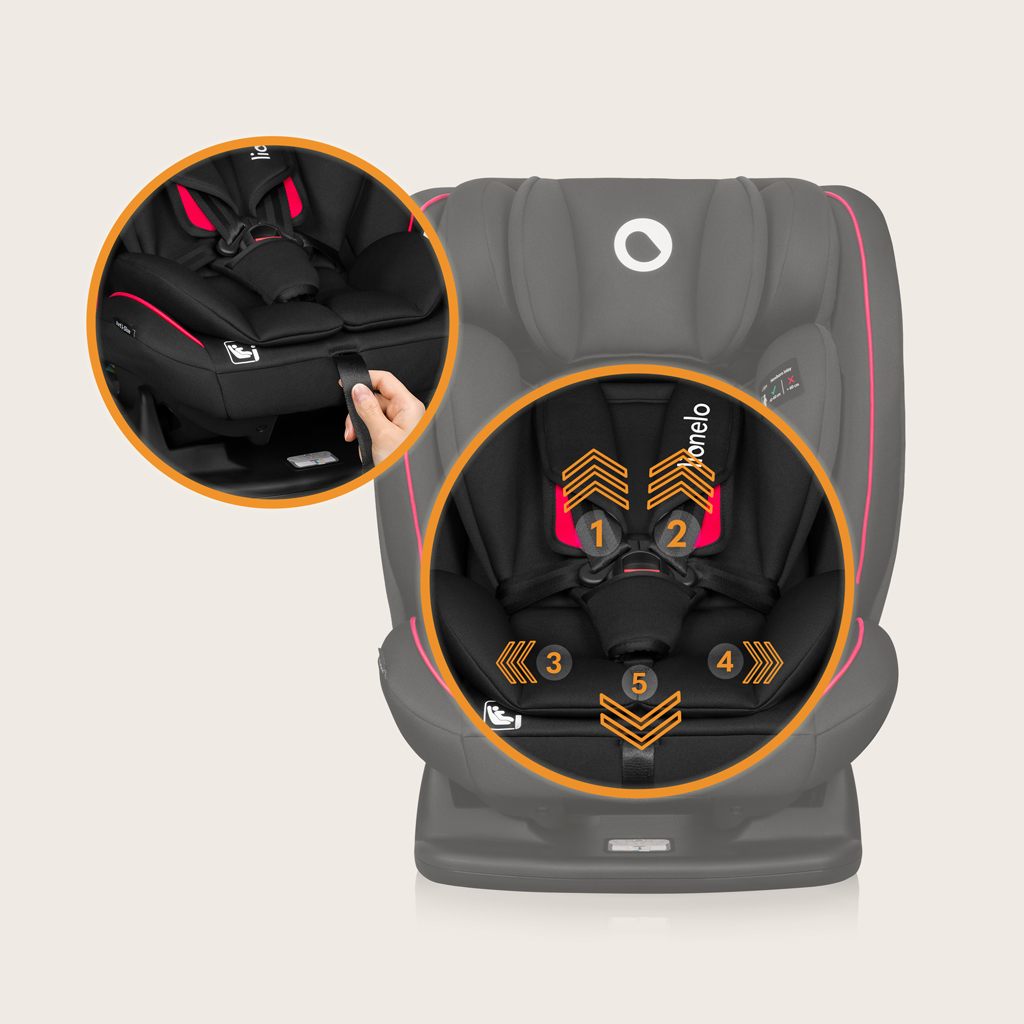 LIONELO Autósülés Aart i-Size (40-150 cm) Fekete Karbon Piros