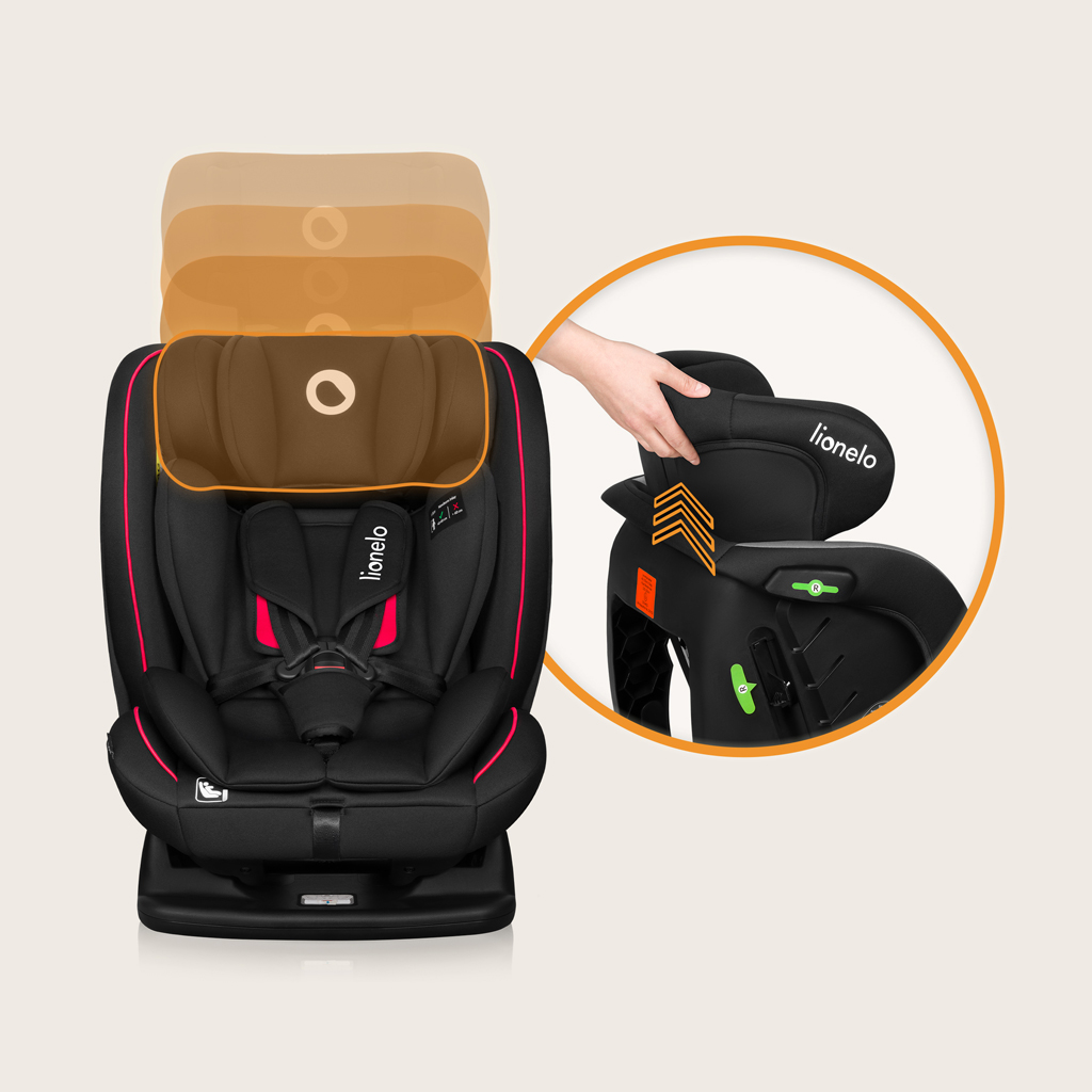 LIONELO Autósülés Aart i-Size (40-150 cm) Fekete Karbon Piros