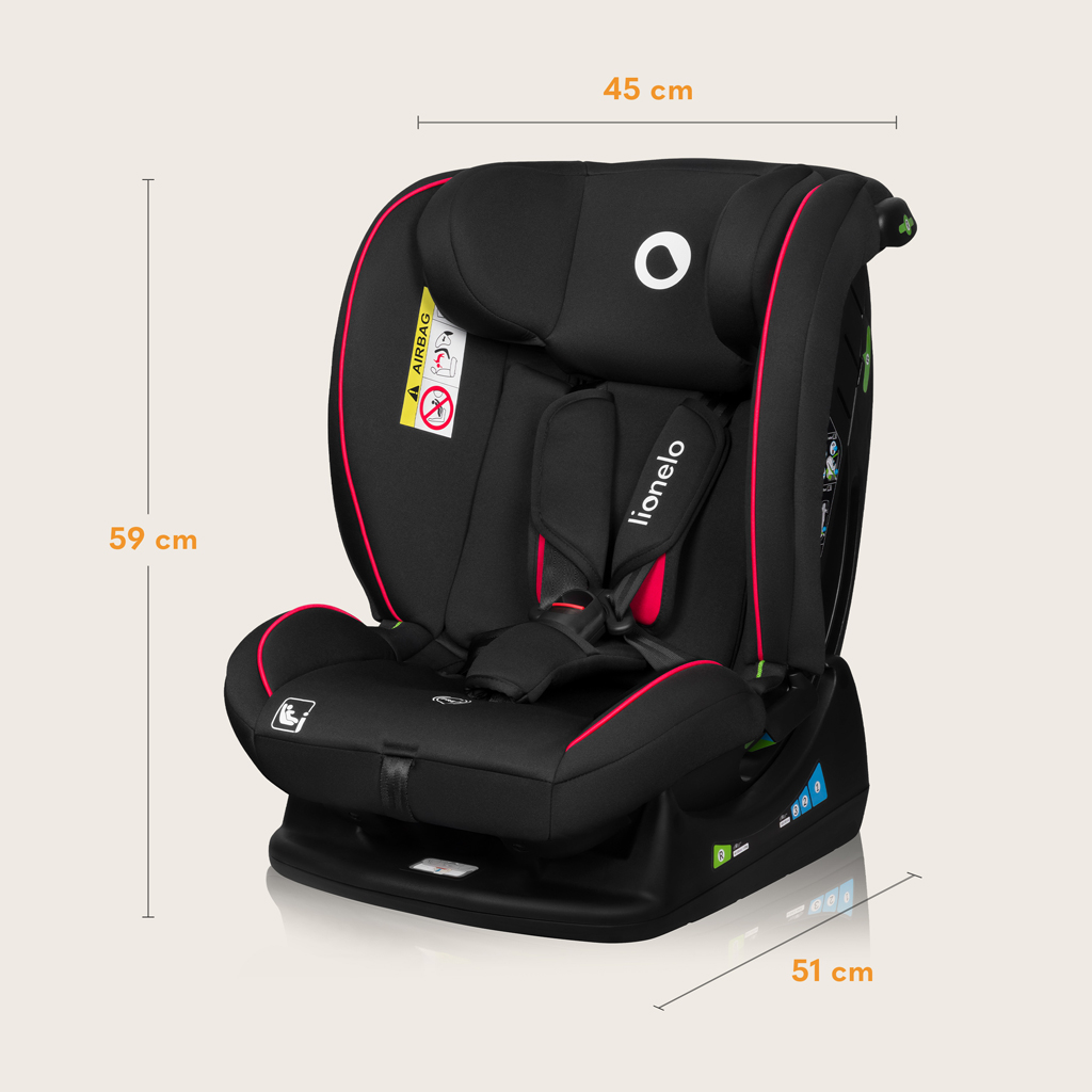 LIONELO Autósülés Aart i-Size (40-150 cm) Fekete Karbon Piros