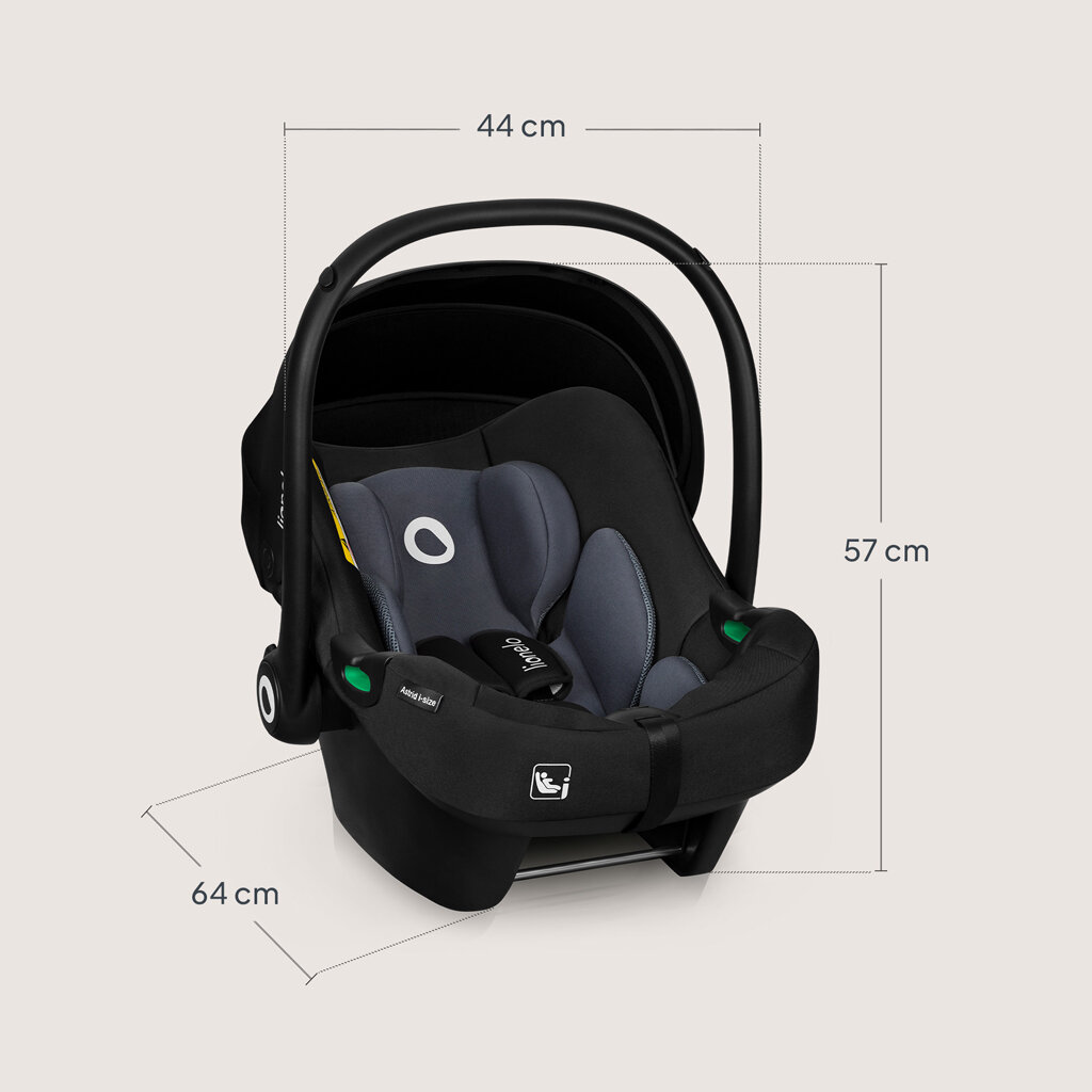 LIONELO Astrid i-Size autósülés (40-87 cm) Fekete Szürke