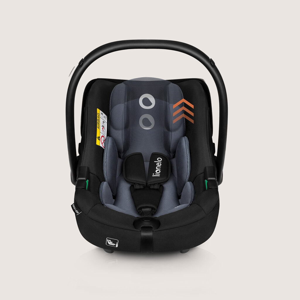 LIONELO Astrid i-Size autósülés (40-87 cm) Fekete Szürke