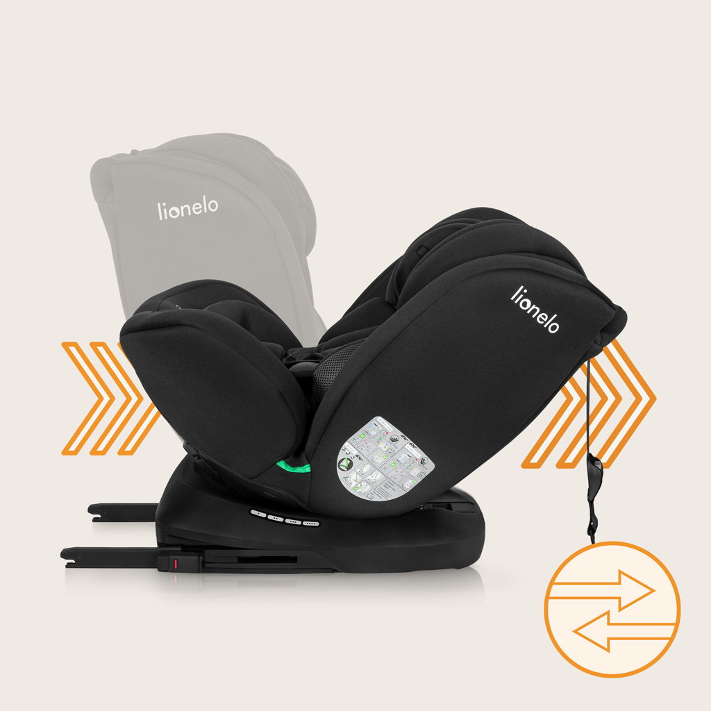 LIONELO Bastiaan i-Size autósülés (40-150 cm) Fekete Karbon