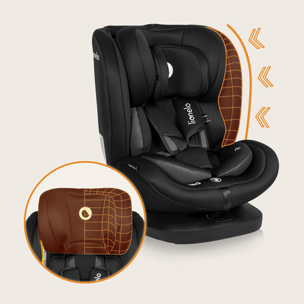 LIONELO Bastiaan i-Size autósülés (40-150 cm) Fekete Karbon