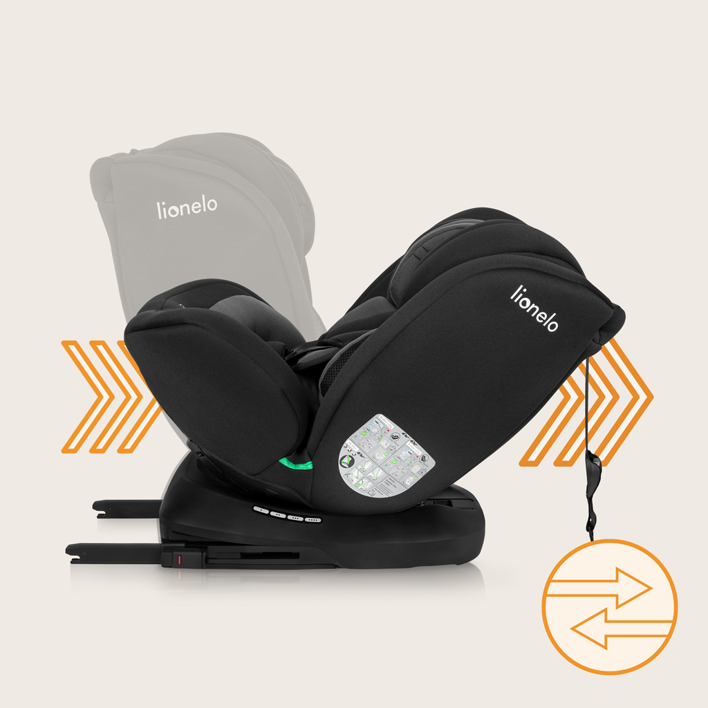 LIONELO Bastiaan i-Size autósülés (40-150 cm) Fekete Szürke