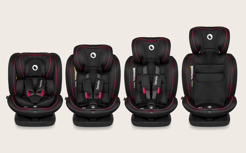 LIONELO Bastiaan i-Size autósülés (40-150 cm) Fekete Piros