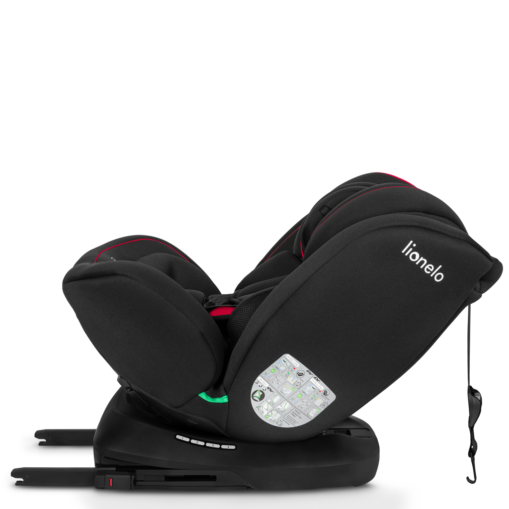 LIONELO Bastiaan i-Size autósülés (40-150 cm) Fekete Piros