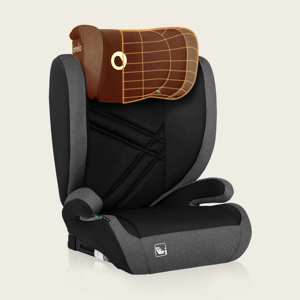 LIONELO Autósülés Hugo i-Size (100-150 cm) Fekete Szürke