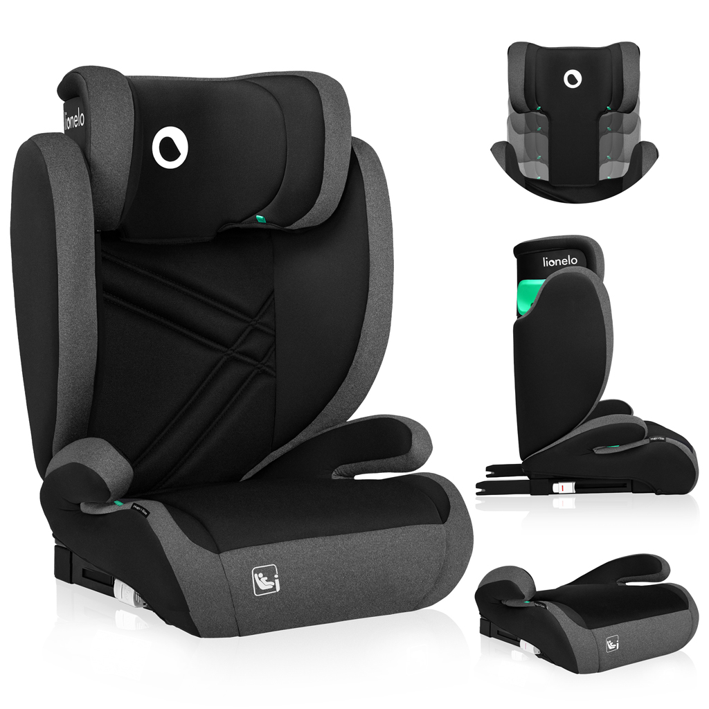 LIONELO Autósülés Hugo i-Size (100-150 cm) Fekete Szürke