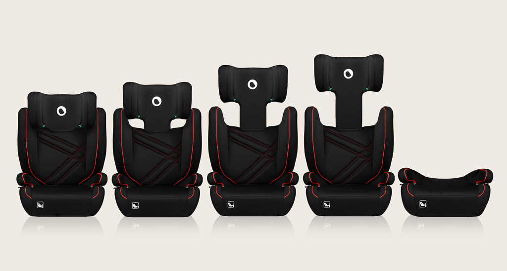 LIONELO Autósülés Hugo i-Size (100-150 cm) Sporty Fekete Piros