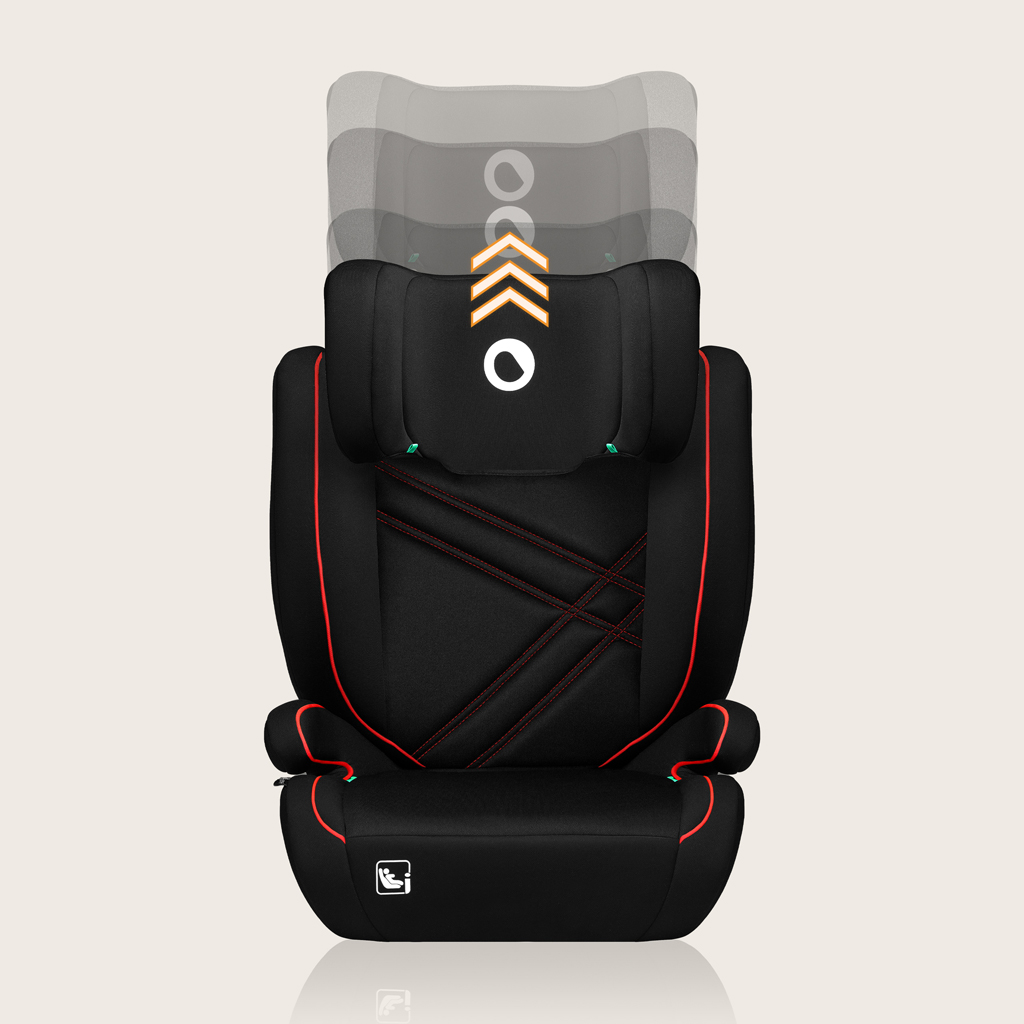 LIONELO Autósülés Hugo i-Size (100-150 cm) Sporty Fekete Piros