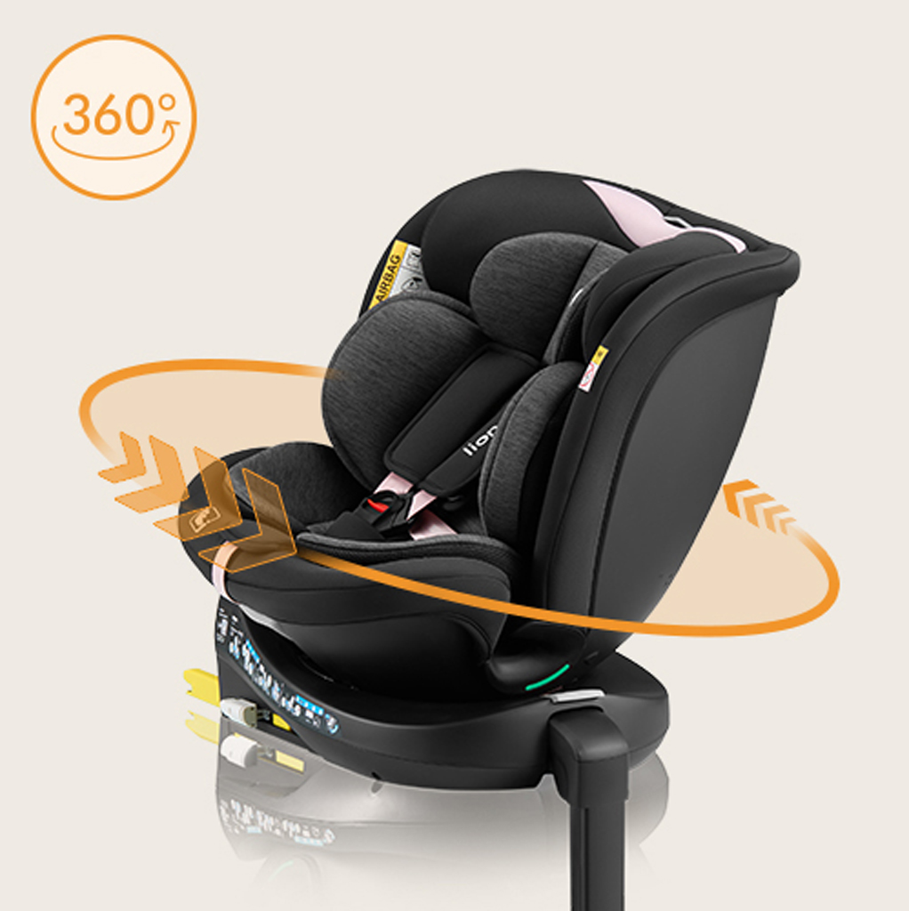 LIONELO Autósülés Navy i-Size (40-150 cm) Fekete Rózsaszín