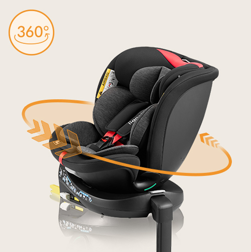 LIONELO Autósülés Navy i-Size (40-150 cm) Fekete Piros