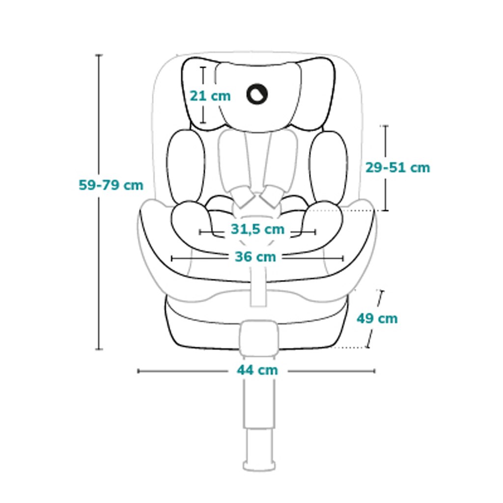 LIONELO Autósülés Navy i-Size (40-150 cm) Fekete Türkiz