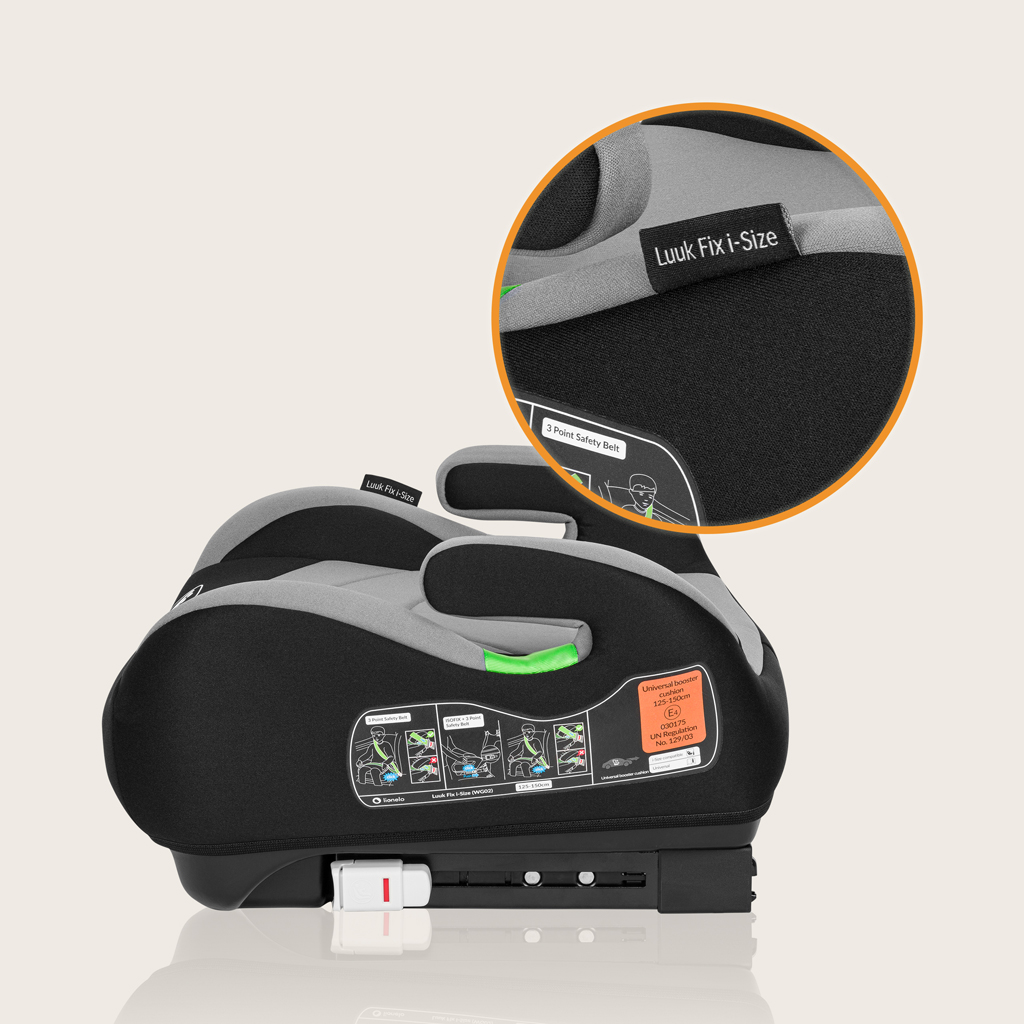 LIONELO Luuk Fix i-Size autósülés (125-150 cm) Szürke Kő