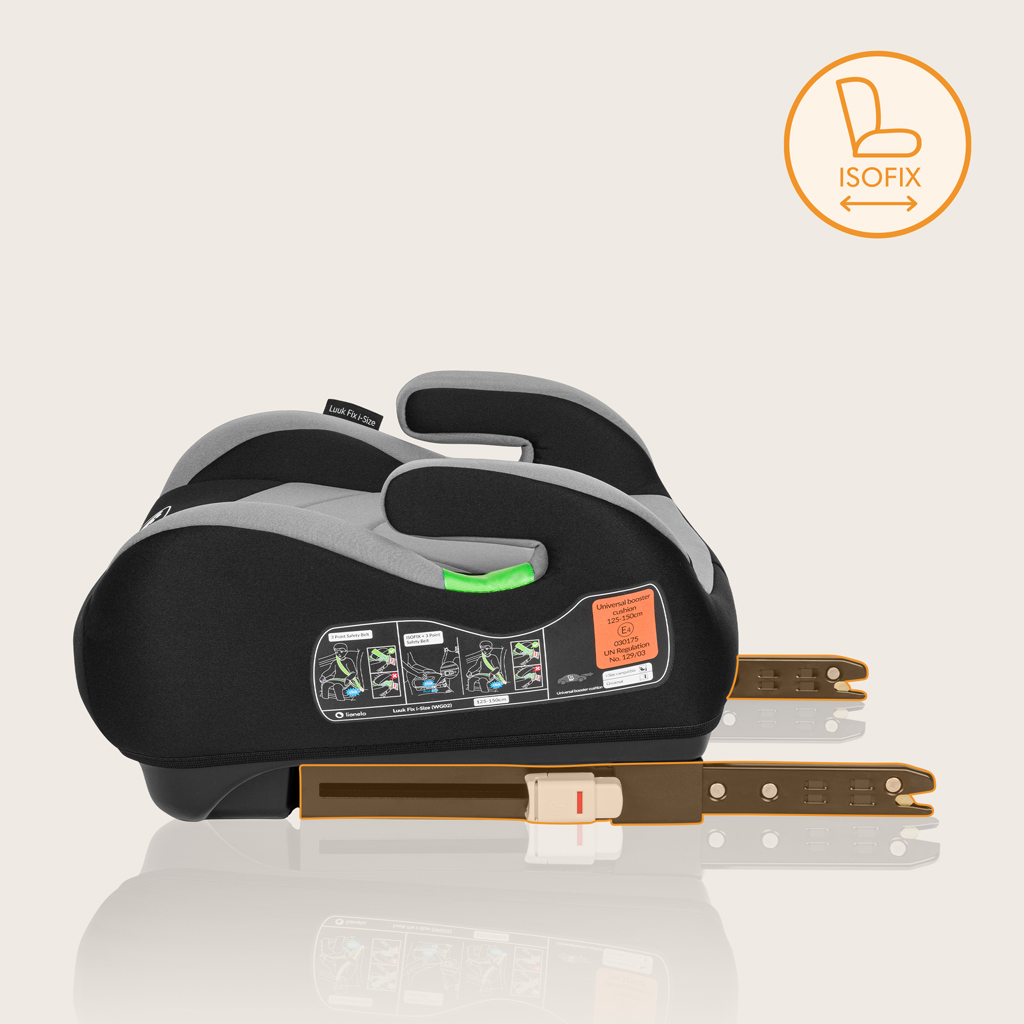 LIONELO Luuk Fix i-Size autósülés (125-150 cm) Szürke Kő