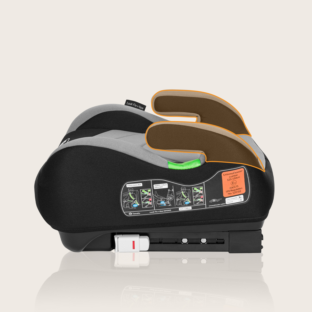 LIONELO Luuk Fix i-Size autósülés (125-150 cm) Szürke Kő