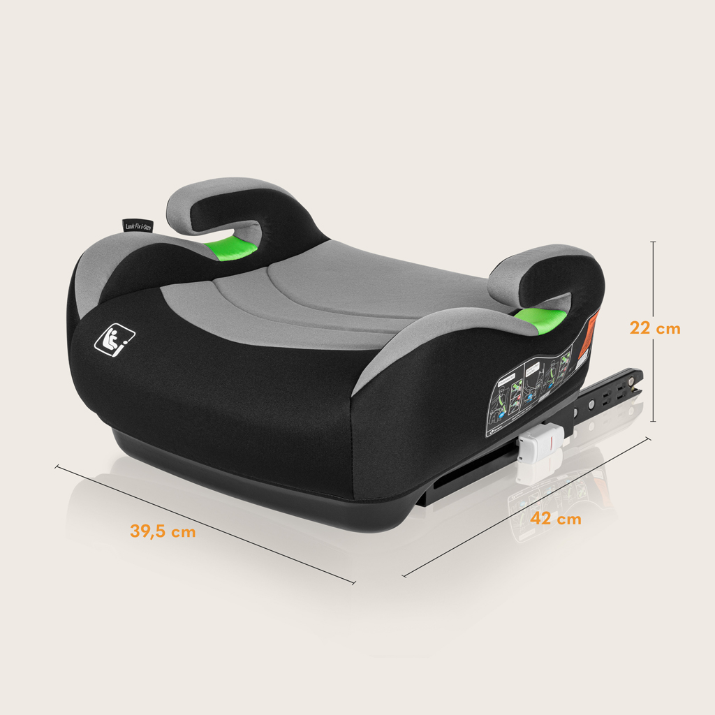 LIONELO Luuk Fix i-Size autósülés (125-150 cm) Szürke Kő