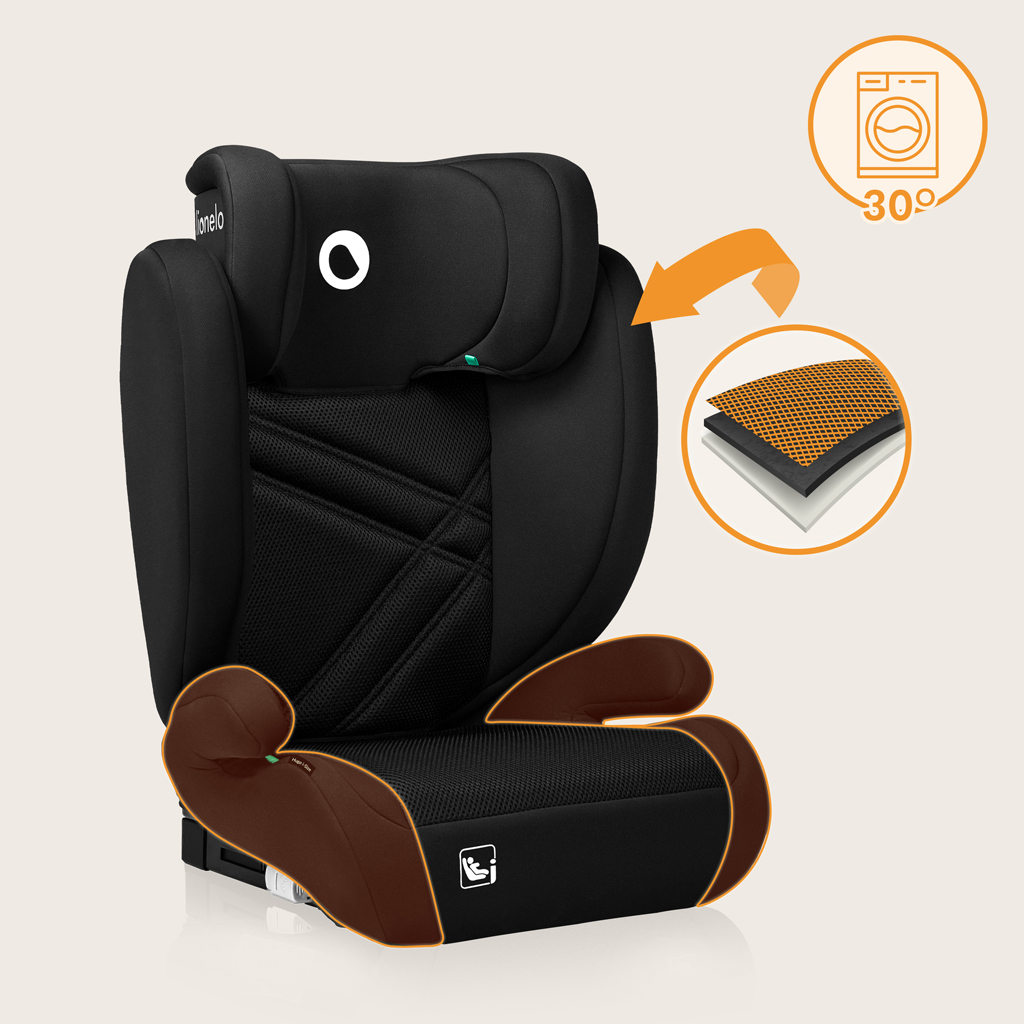 LIONELO Hugo i-Size autósülés (100-150 cm) Fekete Karbon