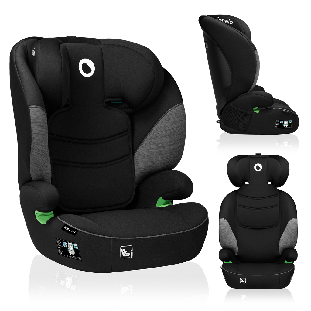 LIONELO Lars i-Size autósülés (100-150 cm) Fekete Szürke