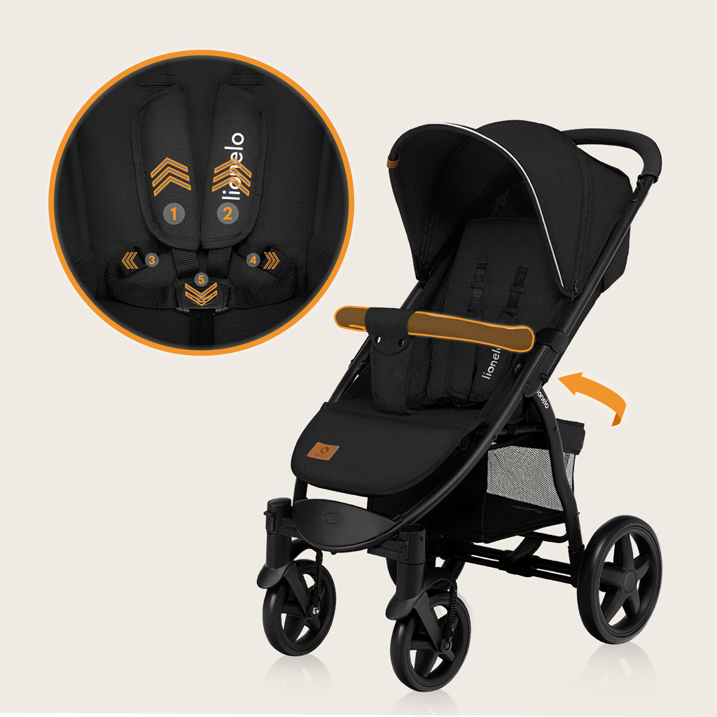 LIONELO Sport babakocsi Annet Plus Black Carbon