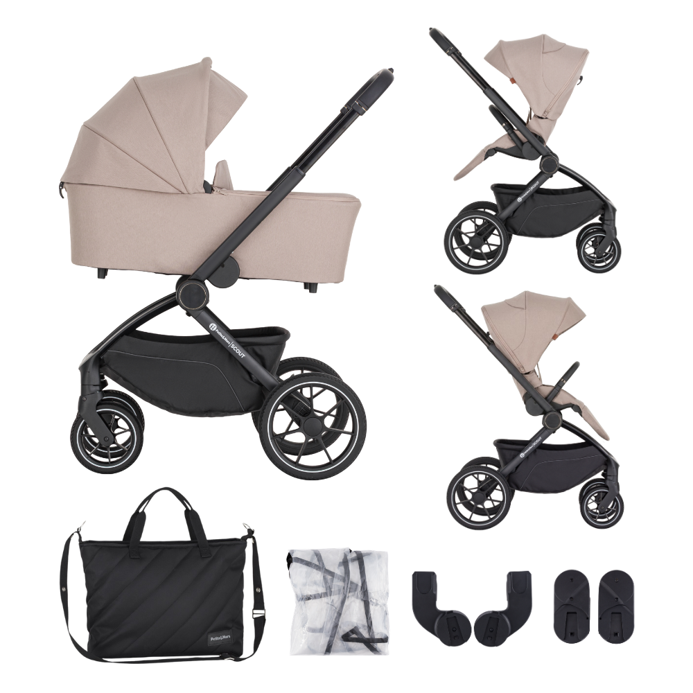 PETITE&MARS Kombinált babakocsi SCOUT 2in1 Cappuccino Cream