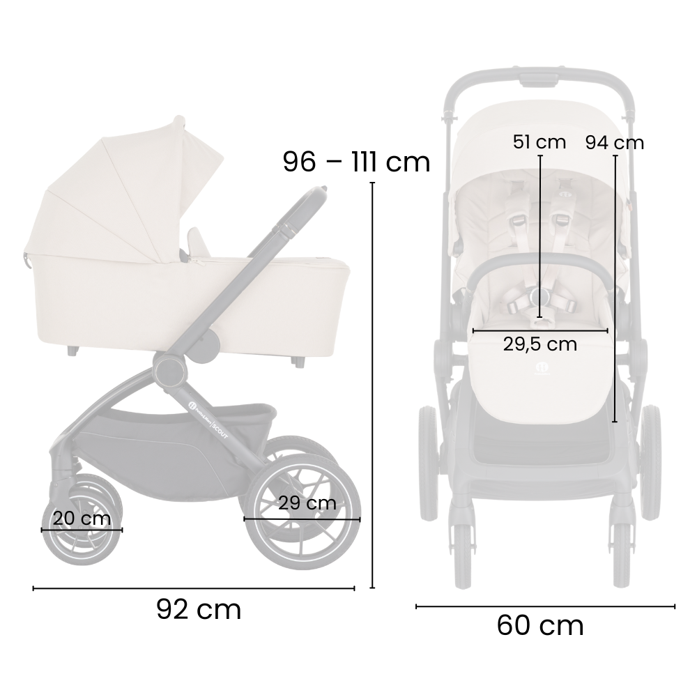 PETITE&amp;amp;amp;amp;MARS Kombinált babakocsi SCOUT 2in1 Cappuccino Cream