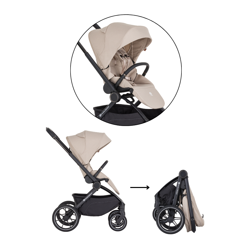 PETITE&amp;amp;amp;amp;amp;amp;amp;amp;amp;MARS Kombinált babakocsi SCOUT 2in1 Cappuccino Cream