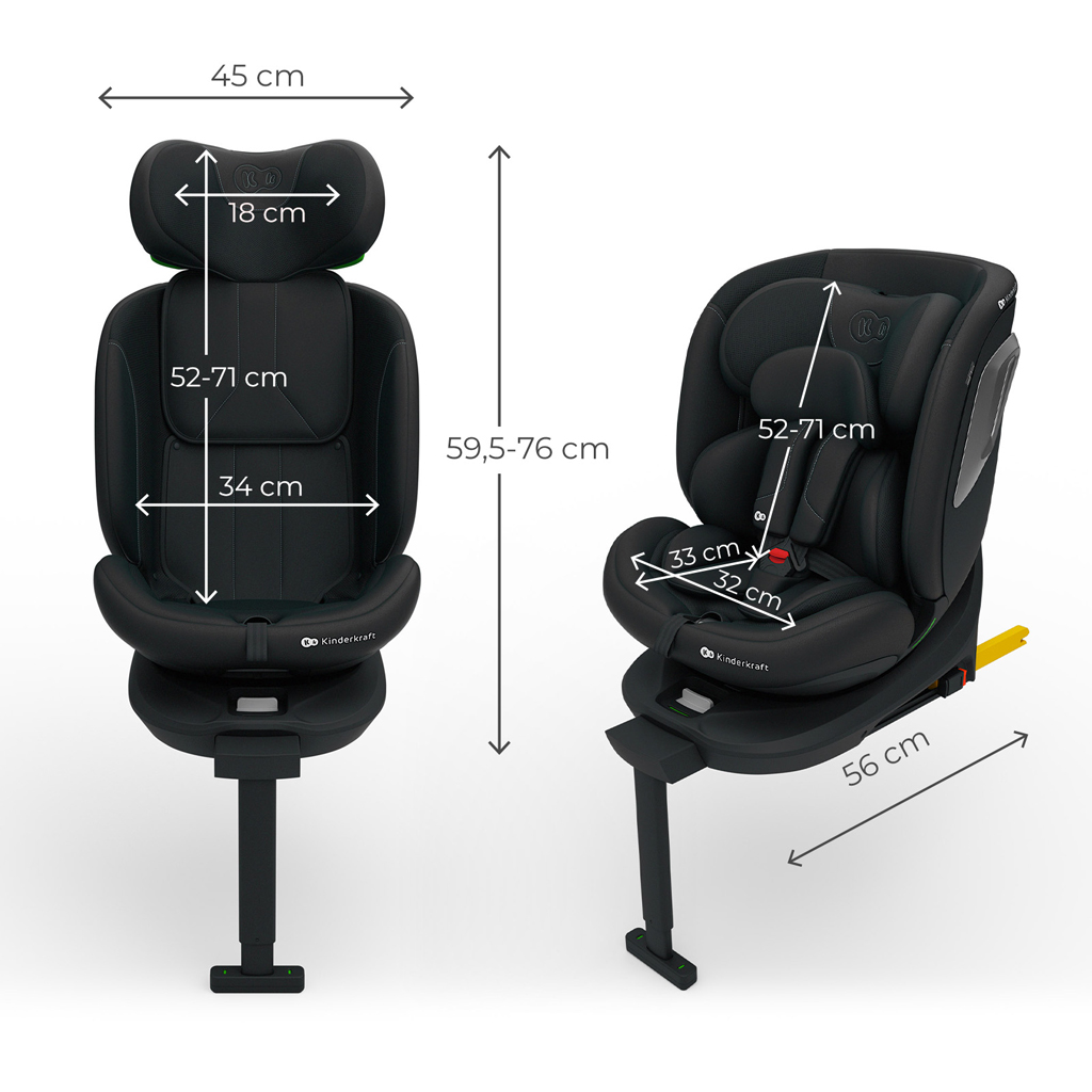 KINDERKRAFT Autósülés i-360 2 Plus (40-150 cm) Fekete