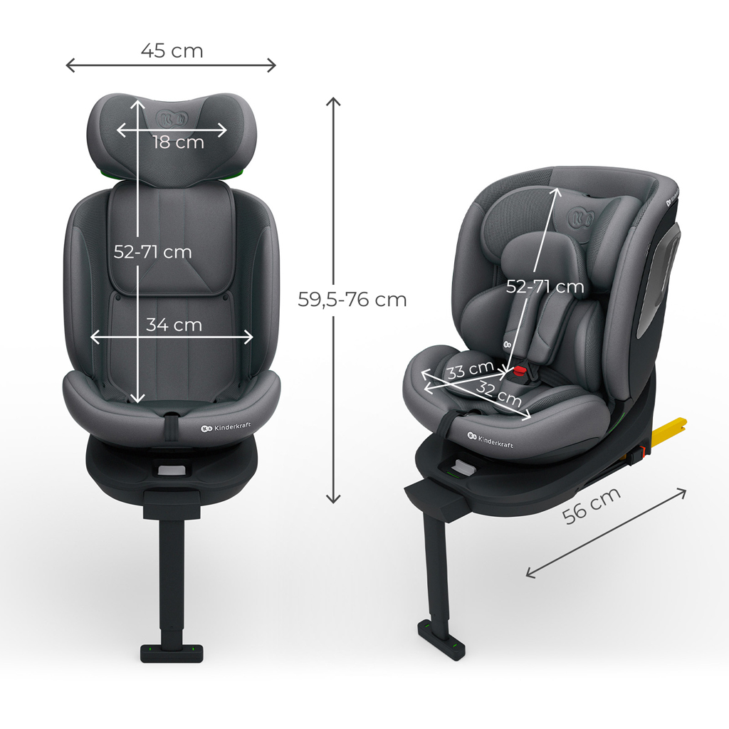 KINDERKRAFT Autósülés i-360 2 Plus (40-150 cm) Szürke