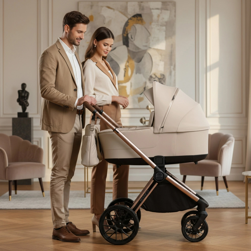 ADAMEX Kočík kombinovaný Bianco 9 Champagne Beige