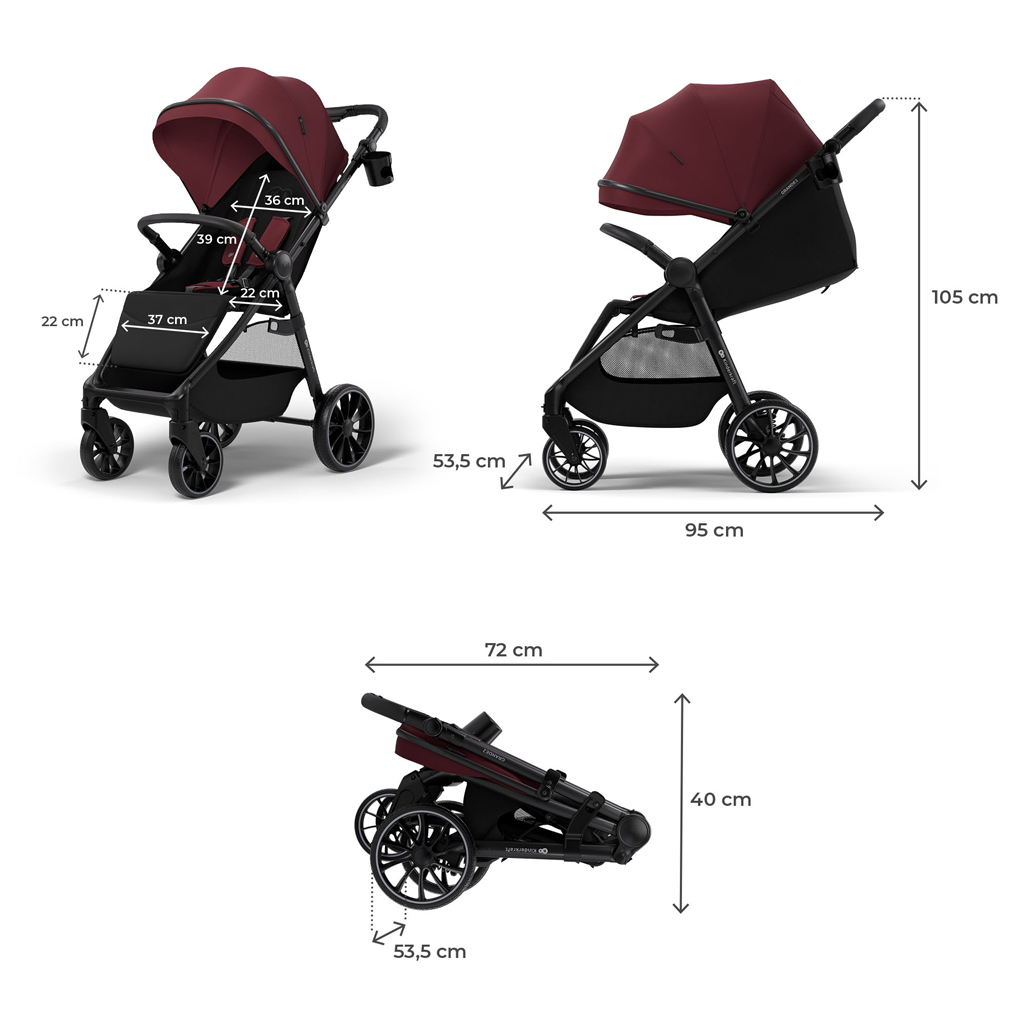 KINDERKRAFT Sport babakocsi Grande 2 Dark Ruby