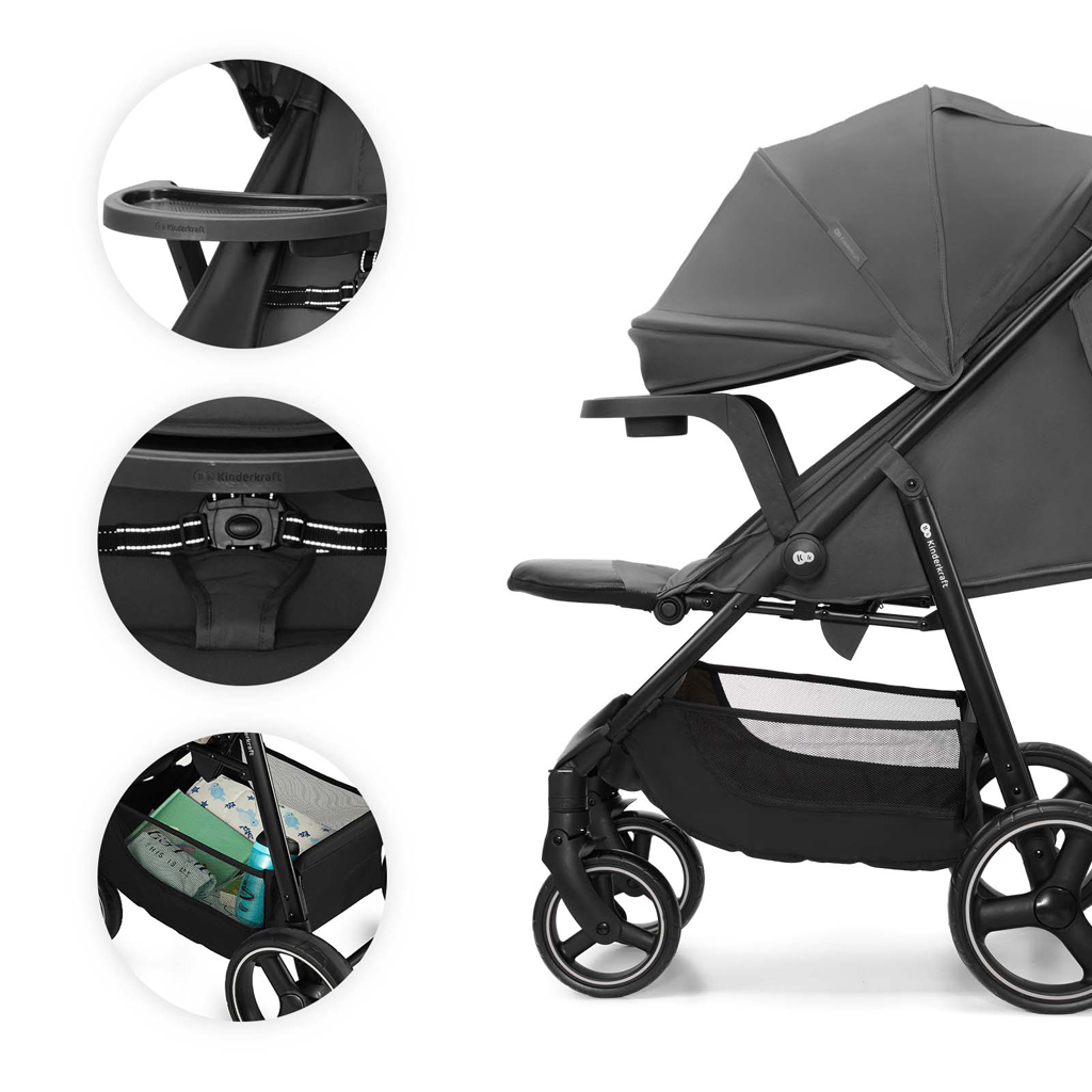 KINDERKRAFT Sport babakocsi Trig 3 Tray Granite Grey